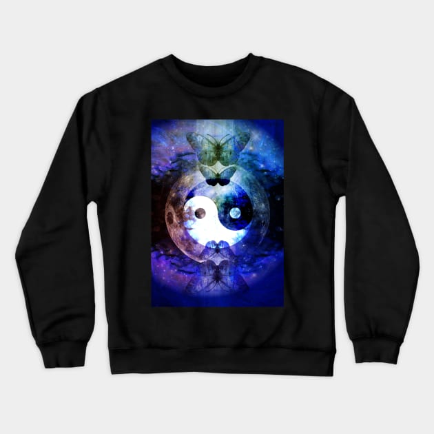 Sister Moon , Butterflies, Moon I Ching Crewneck Sweatshirt by Dream and Design